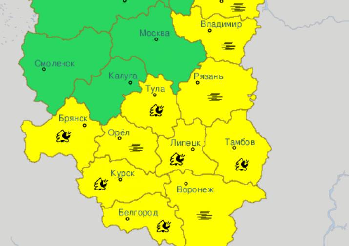 «Желтый уровень» погодной опасности объявили в российской столице