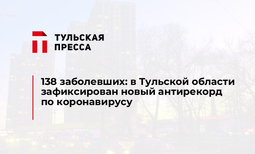 138 заболевших: в Тульской области зафиксирован новый антирекорд по коронавирусу
