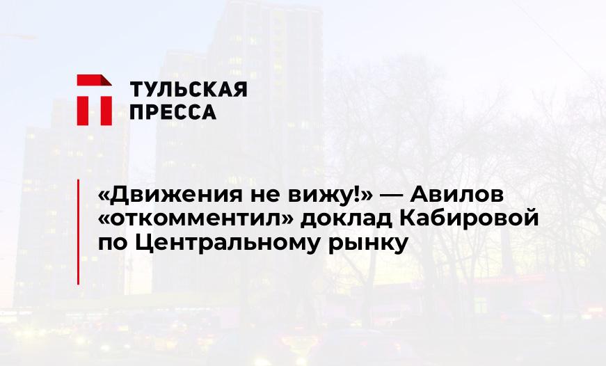 "Движения не вижу!" - Авилов "откомментил" доклад Кабировой по Центральному рынку