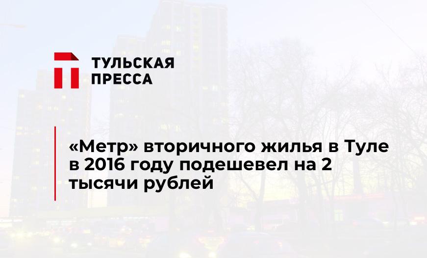 "Метр" вторичного жилья в Туле в 2016 году подешевел на 2 тысячи рублей