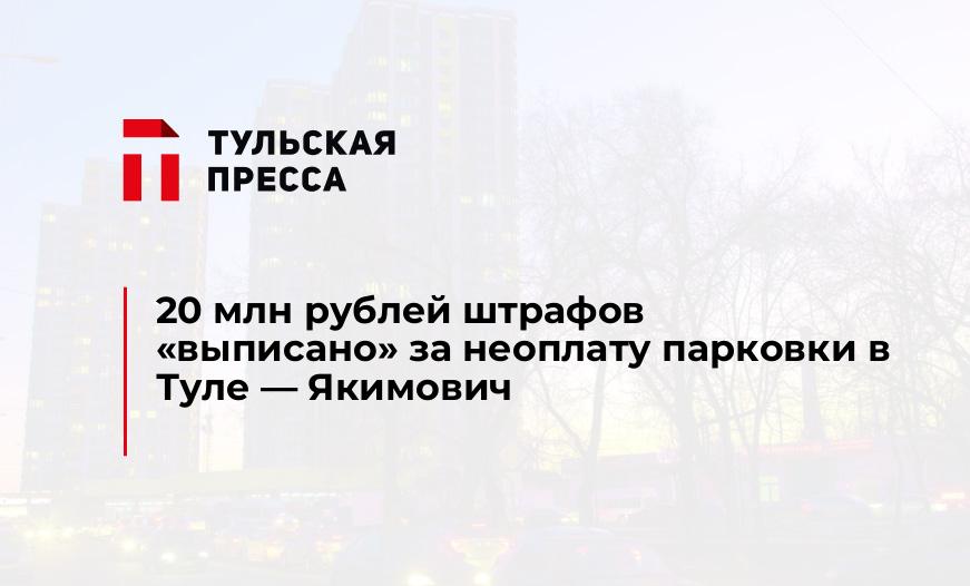 20 млн рублей штрафов "выписано" за неоплату парковки в Туле - Якимович