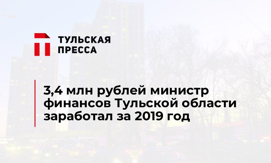 3,4 млн рублей министр финансов Тульской области заработал за 2019 год