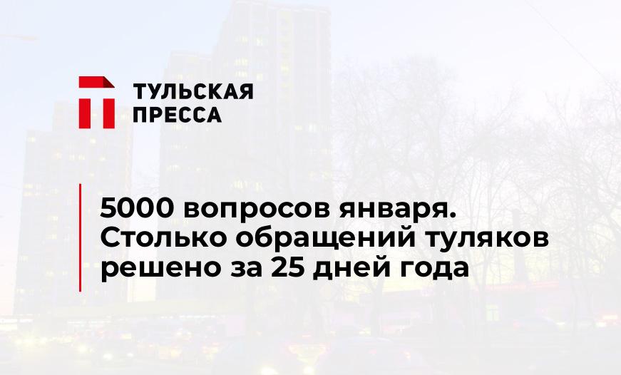 5000 вопросов января. Столько обращений туляков решено за 25 дней года