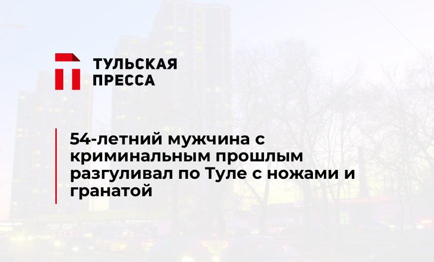 54-летний мужчина с криминальным прошлым разгуливал по Туле с ножами и гранатой