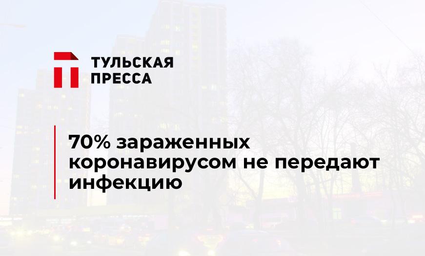 70% зараженных коронавирусом не передают инфекцию