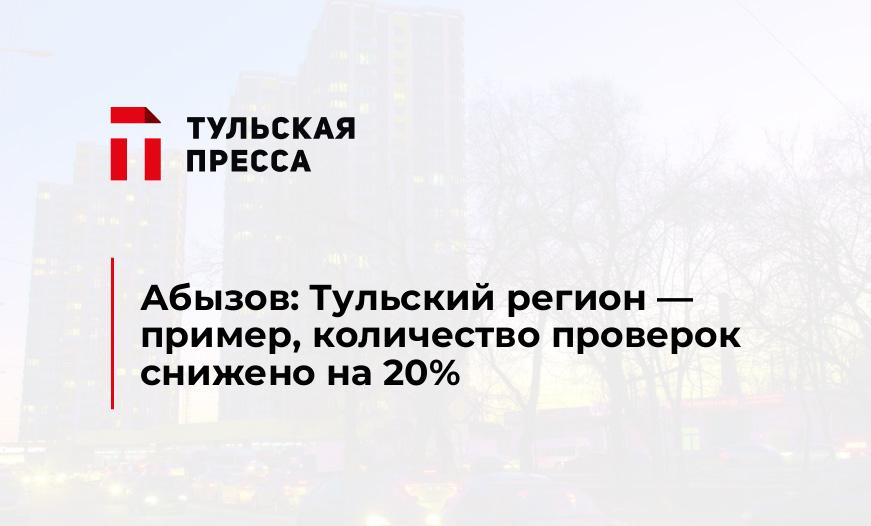 Абызов: Тульский регион - пример, количество проверок снижено на 20%
