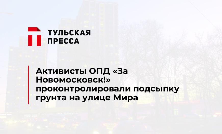 Активисты ОПД "За Новомосковск!" проконтролировали подсыпку грунта на улице Мира