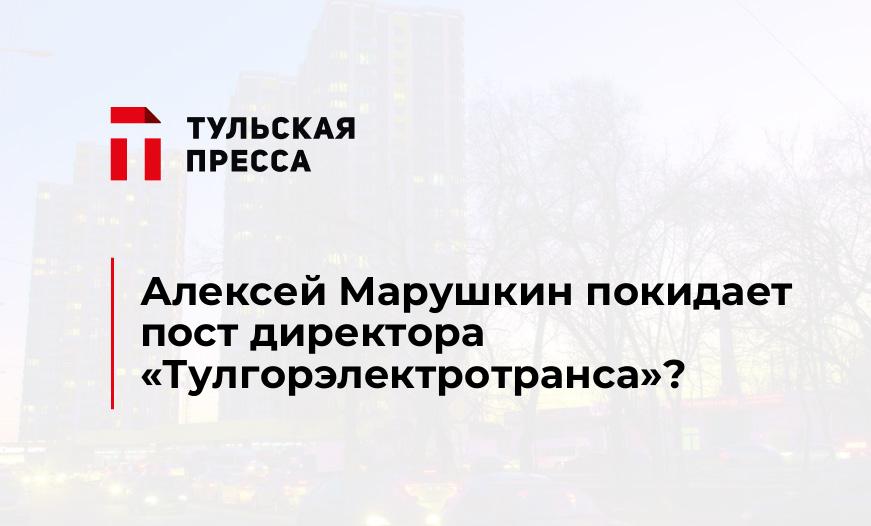 Алексей Марушкин покидает пост директора «Тулгорэлектротранса»?