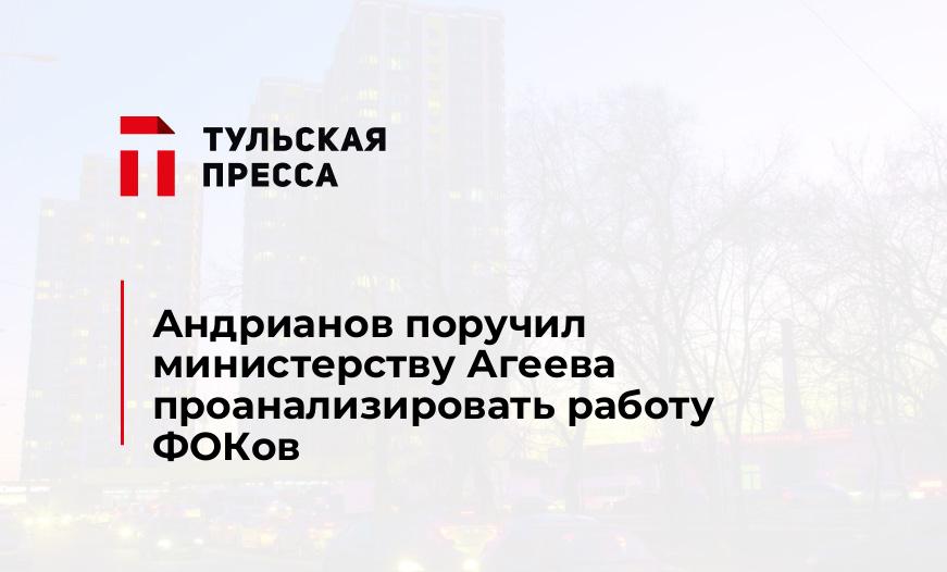 Андрианов поручил министерству Агеева проанализировать работу ФОКов