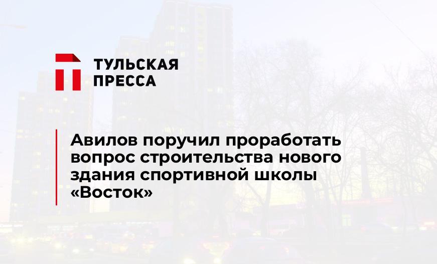 Авилов поручил проработать вопрос строительства нового здания спортивной школы "Восток"