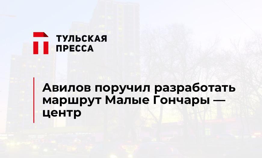 Авилов поручил разработать маршрут Малые Гончары - центр