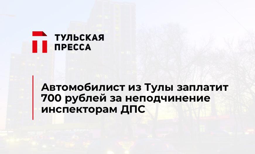 Автомобилист из Тулы заплатит 700 рублей за неподчинение инспекторам ДПС