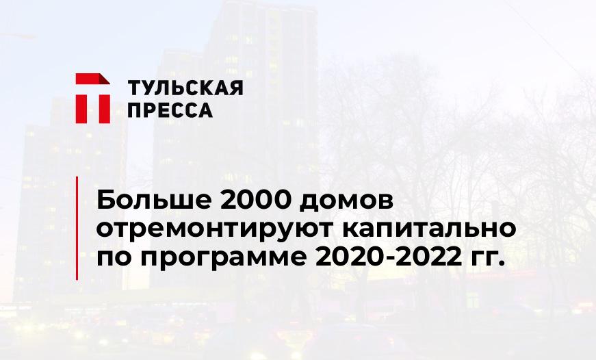 Больше 2000 домов отремонтируют капитально по программе 2020-2022 гг.