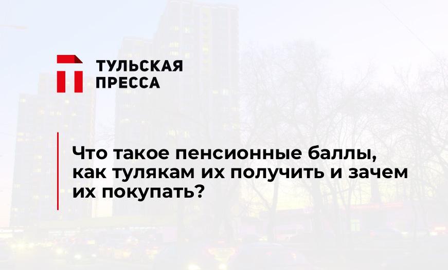 Что такое пенсионные баллы, как тулякам их получить и зачем их покупать?