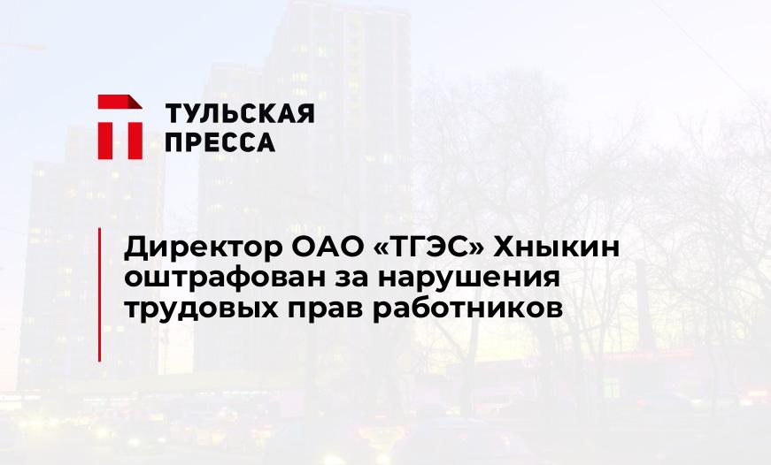 Директор ОАО "ТГЭС" Хныкин оштрафован за нарушения трудовых прав работников