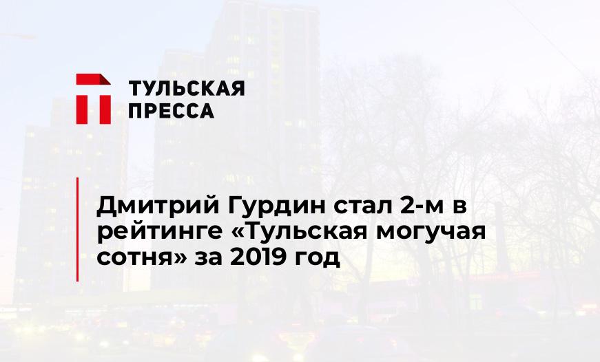 Дмитрий Гурдин стал 2-м в рейтинге "Тульская могучая сотня" за 2019 год