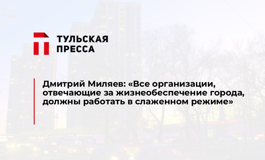 Дмитрий Миляев: «Все организации, отвечающие за жизнеобеспечение города, должны работать в слаженном режиме»