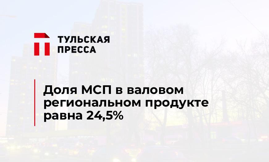 Доля МСП в валовом региональном продукте равна 24,5%