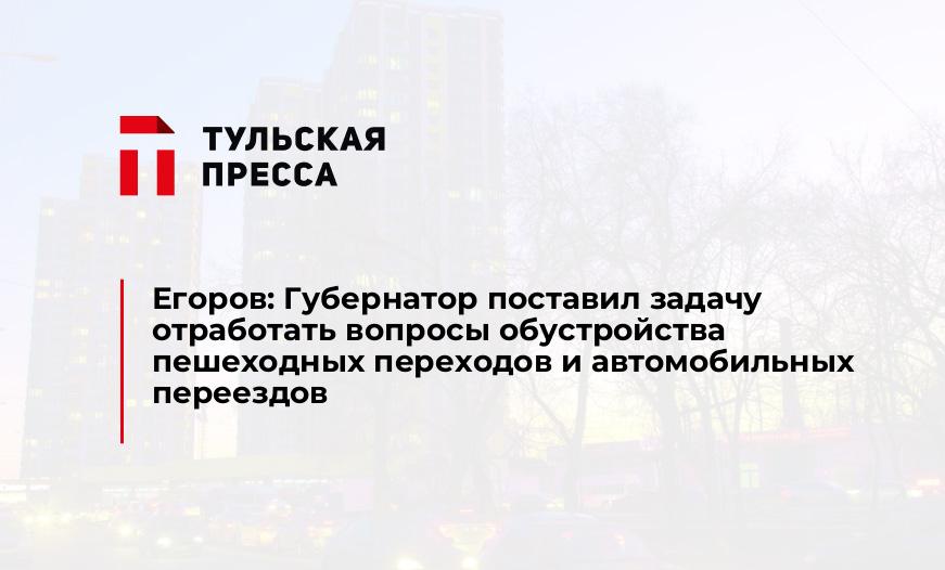 Егоров: Губернатор поставил задачу отработать вопросы обустройства пешеходных переходов и автомобильных переездов
