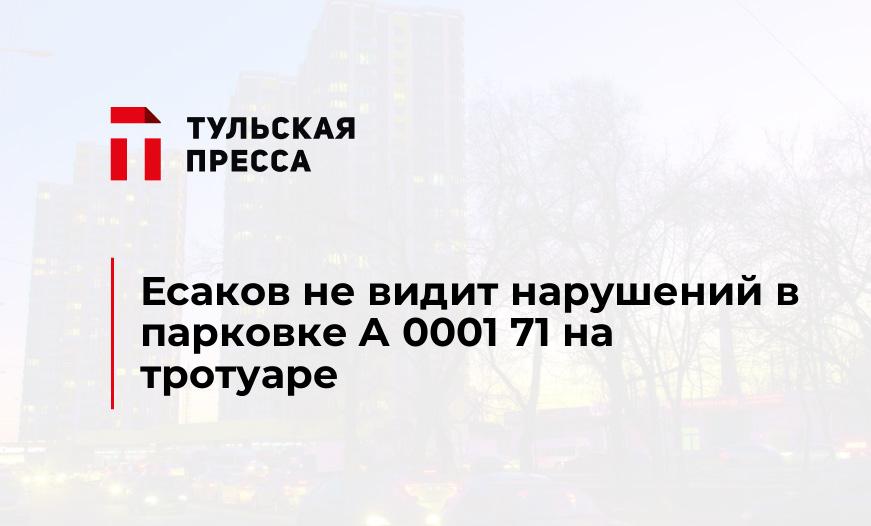 Есаков не видит нарушений в парковке А 0001 71 на тротуаре