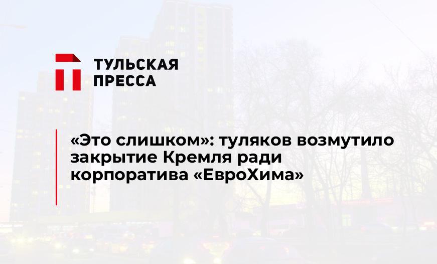 «Это слишком»: туляков возмутило закрытие Кремля ради корпоратива «ЕвроХима»