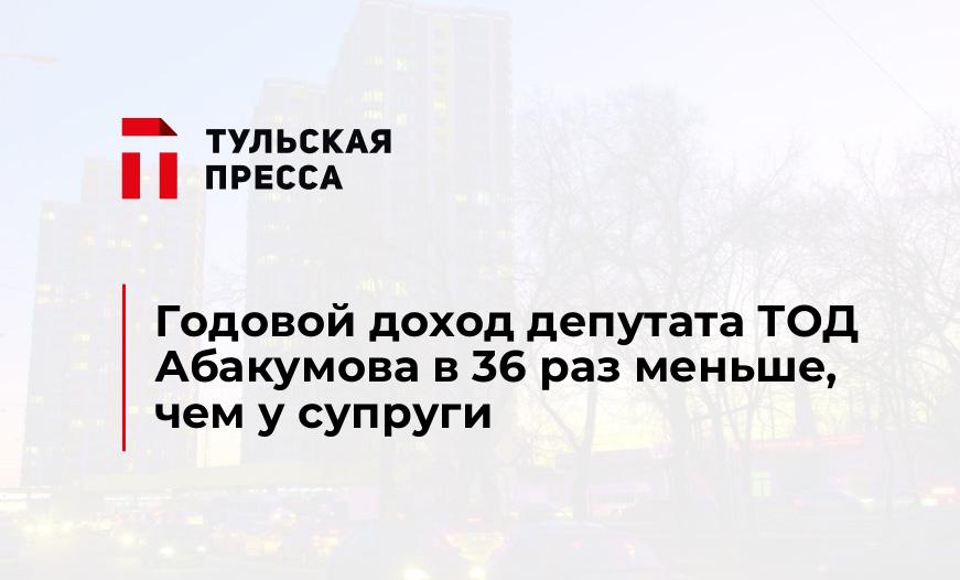 Годовой доход депутата ТОД Абакумова в 36 раз меньше, чем у супруги