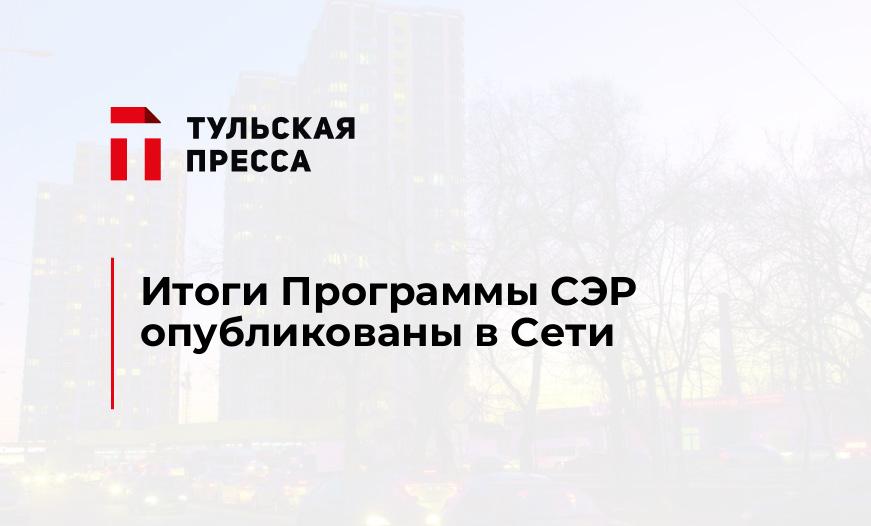 Итоги Программы СЭР опубликованы в Сети