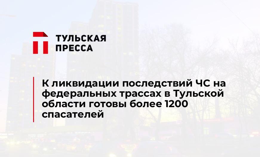 К ликвидации последствий ЧС на федеральных трассах в Тульской области готовы более 1200 спасателей