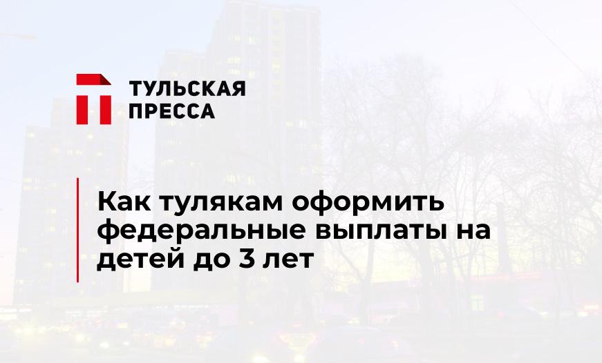Как тулякам оформить федеральные выплаты на детей до 3 лет