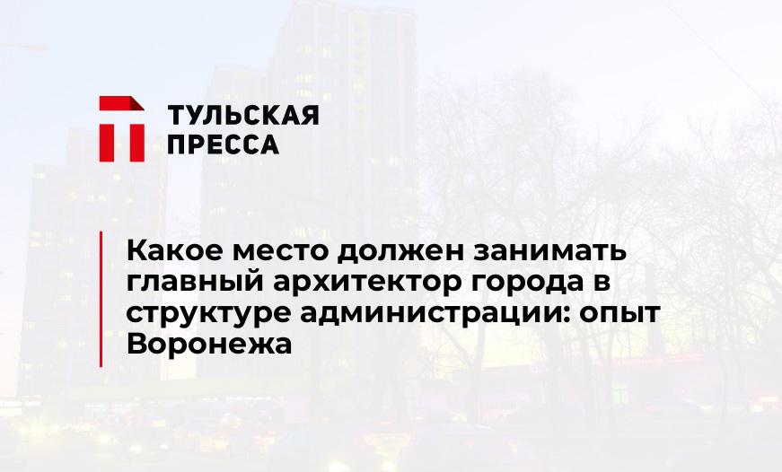 Какое место должен занимать главный архитектор города в структуре администрации: опыт Воронежа