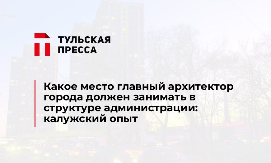 Какое место главный архитектор города должен занимать в структуре администрации: калужский опыт