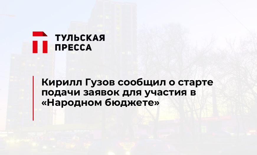 Кирилл Гузов сообщил о старте подачи заявок для участия в "Народном бюджете"