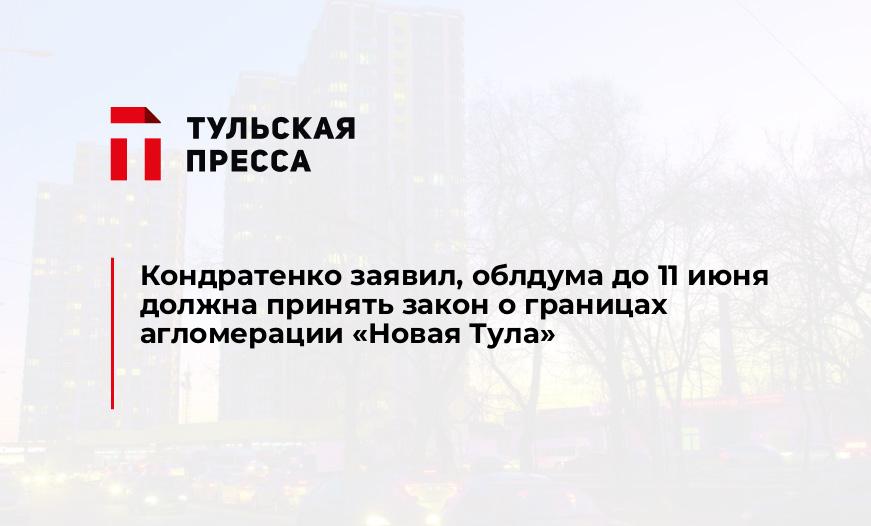 Кондратенко заявил, облдума до 11 июня должна принять закон о границах агломерации "Новая Тула"