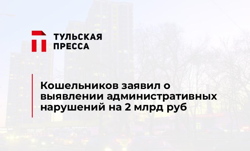 Кошельников заявил о выявлении административных нарушений на 2 млрд руб