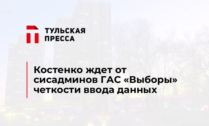 Костенко ждет от сисадминов ГАС "Выборы" четкости ввода данных