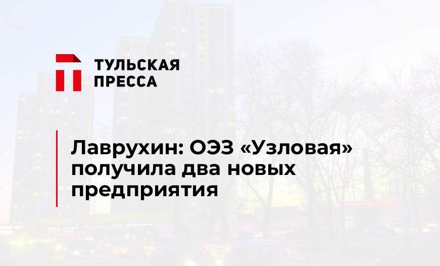 Лаврухин: ОЭЗ "Узловая" получила два новых предприятия