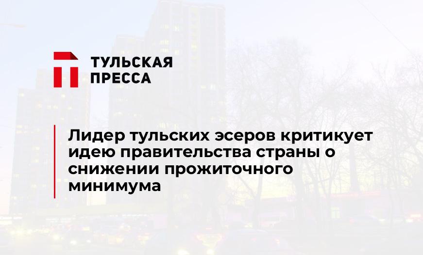 Лидер тульских эсеров критикует идею правительства страны о снижении прожиточного минимума