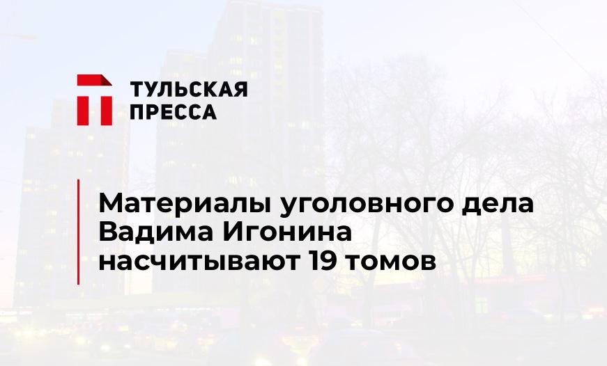 Материалы уголовного дела Вадима Игонина насчитывают 19 томов