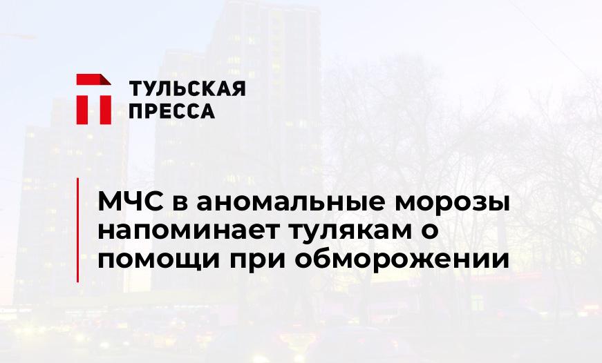 МЧС в аномальные морозы напоминает тулякам о помощи при обморожении