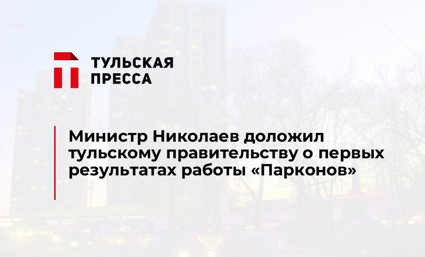 Министр Николаев доложил тульскому правительству о первых результатах работы "Парконов"