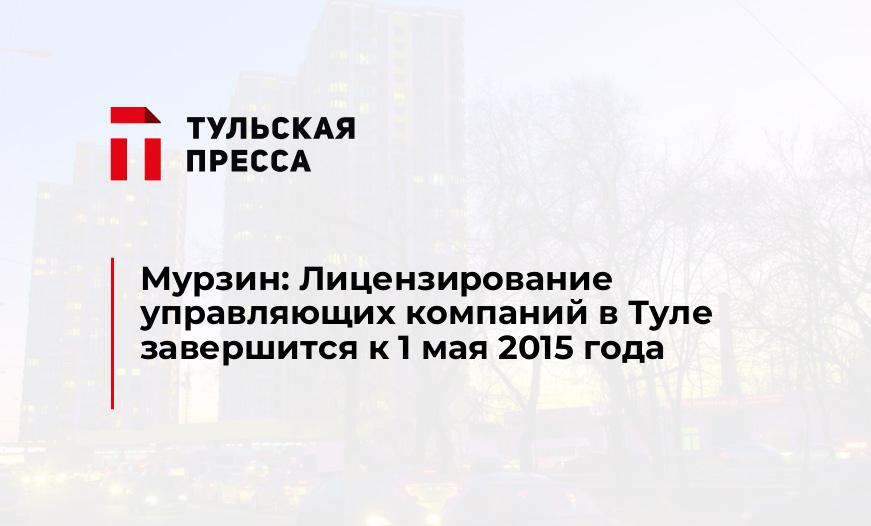Мурзин: Лицензирование управляющих компаний в Туле завершится к 1 мая 2015 года 