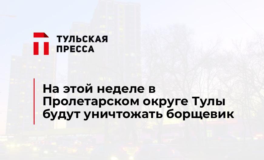На этой неделе в Пролетарском округе Тулы будут уничтожать борщевик