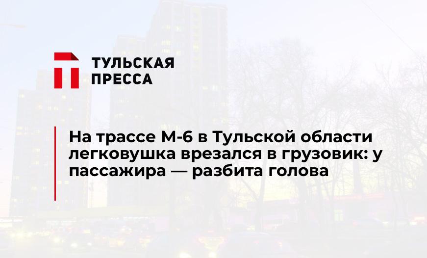 На трассе М-6 в Тульской области легковушка врезался в грузовик: у пассажира - разбита голова