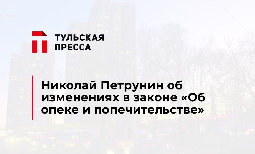 Николай Петрунин об изменениях в законе «Об опеке и попечительстве»
