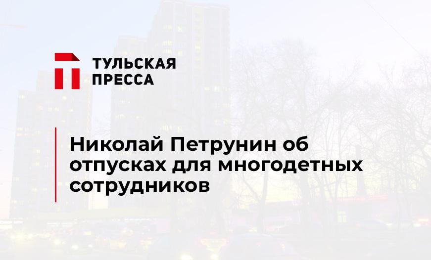 Николай Петрунин об отпусках для многодетных сотрудников