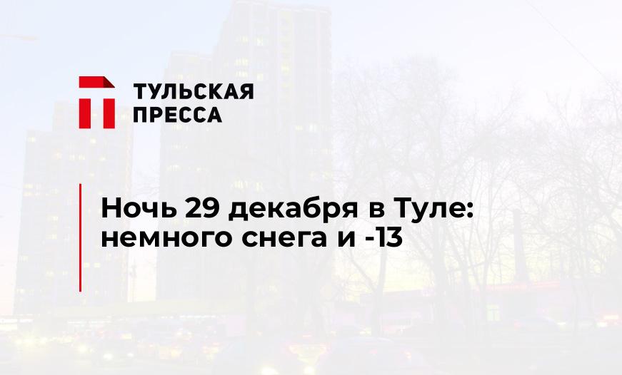 Ночь 29 декабря в Туле: немного снега и -13
