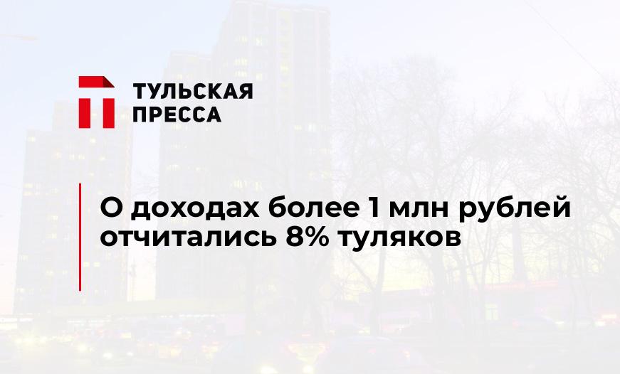 О доходах более 1 млн рублей отчитались 8% туляков