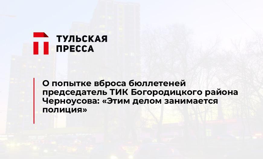 О попытке вброса бюллетеней председатель ТИК Богородицкого района Черноусова: "Этим делом занимается полиция"
