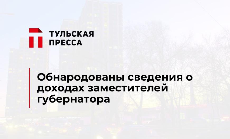 Обнародованы сведения о доходах заместителей губернатора