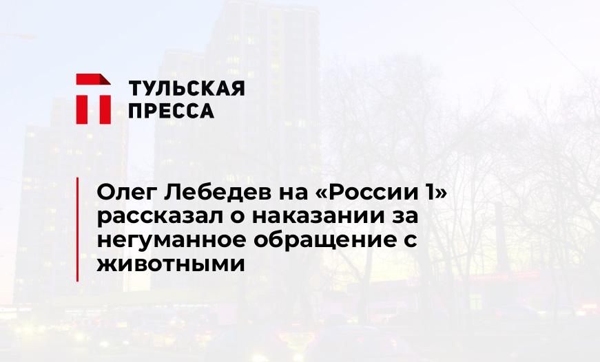 Олег Лебедев на "России 1" рассказал о наказании за негуманное обращение с животными